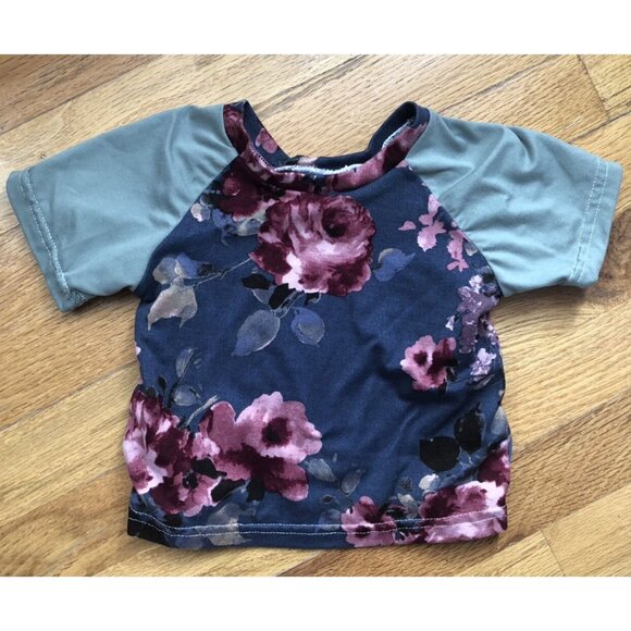 Macy Kate Boutique 6-12M Floral Raglan Tee - Picture 1 of 3